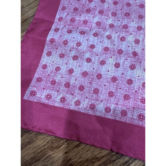 Jos. A Bank Pink Polka Dot Pocket Square Handkerchief 15x15" 100% Silk Whimsical - Picture 2 of 6